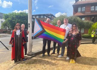 Pride Flag raised in Surrey Heath, 1 August 2022